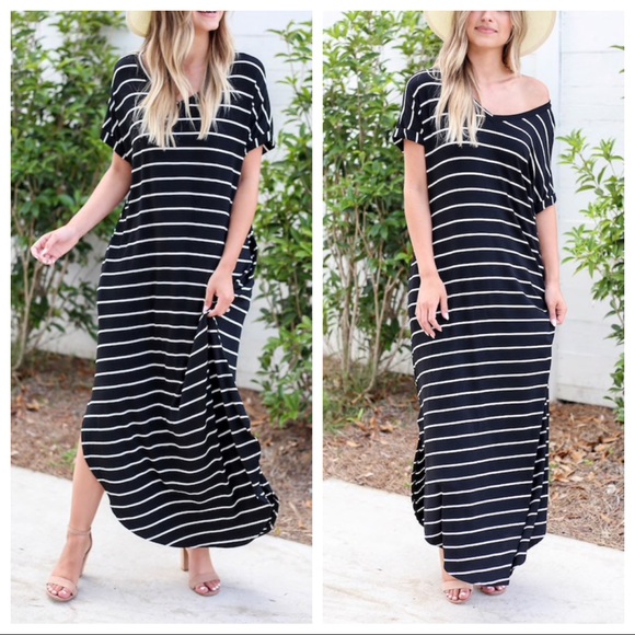 ✨LAST ONE✨Striped loose fit side pocket maxi dress - Picture 2 of 5